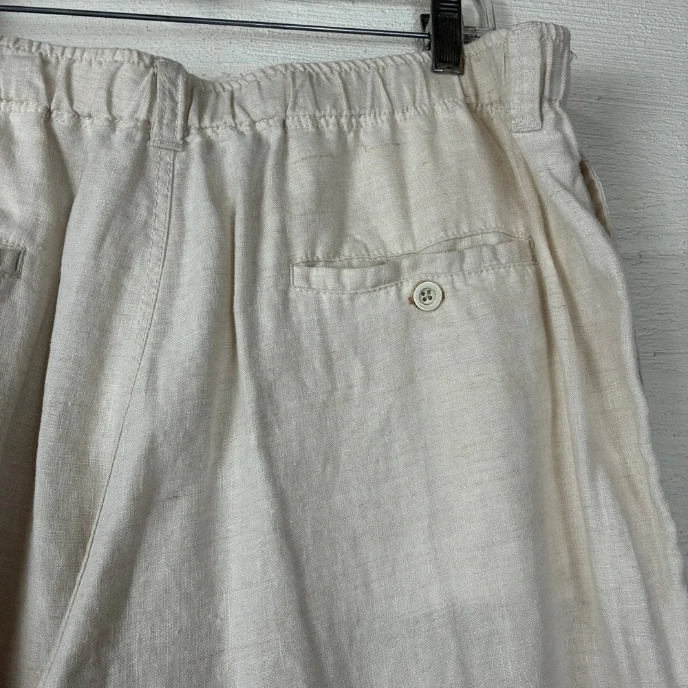 Tommy Bahama Relax Mens Linen Straight Leg Pants Size XL Beige Summer Vacation